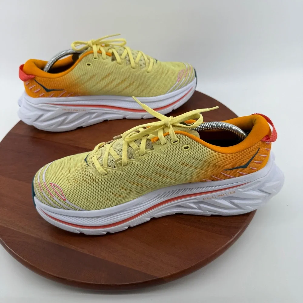 Hoka Bondi X Running Shoes Mens Yellow Pear/Radiant Yellow Carbon Plate 12D*flaw